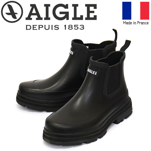 正規取扱店 AIGLE (エーグル) ZZHNB06 SOFT RAIN M ソフトレイン サイドゴアラバーブーツ メンズ 004 NOIR AGL038