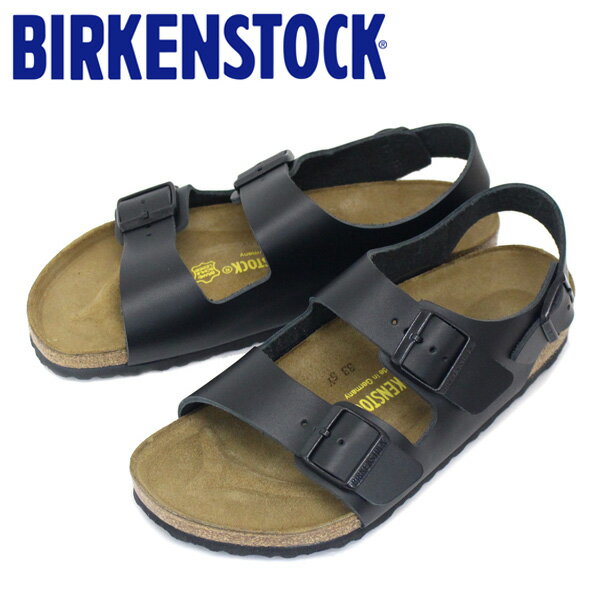 正規取扱店 BIRKENSTOCK (ビルケンシュトック) MILANO (ミラノ) スムースレザー サンダル レギュラー(幅広) ブラック BI061