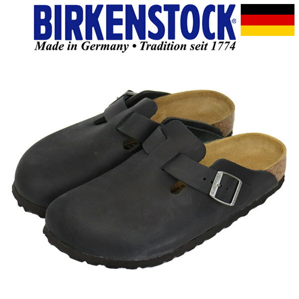 正規取扱店 BIRKENSTOCK (ビルケンシュトック) 059463 BOSTON ボストン オイルドヌバックレザー サンダル ナロー幅 BLACK BI176