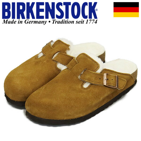 正規取扱店 BIRKENSTOCK (ビルケンシュトック) 1001141 BOSTON SHEARLING ボストンシアリング スエードレザーサンダル MINK ナロー幅 BI219