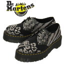 正規取扱店 Dr.Martens (ドクターマーチン) 27695001 1461 3ホール レザーシューズ BLACK x ZINC GREY ANIMAL CLASH