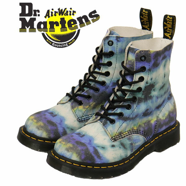 正規取扱店 Dr.Martens (ドクターマーチン) WMS 27242400 CORE PRINT 1460 8ホール PASCAL パスカル レディースレザーブーツ Blue Summer Tie Dye