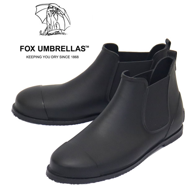 正規取扱店 FOX UMBRELLAS (フォックスアンブレラズ) MEN'S NEW SIDE GORE BOOTS メンズ ニュー サイドゴアブーツ ブラック つやなし 日本製 FU014