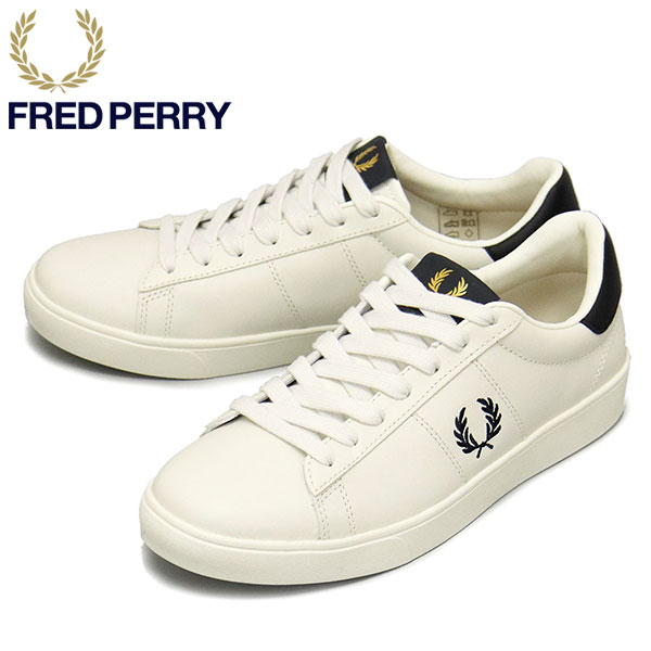 フレッドペリー レザースニーカー メンズ 正規取扱店 FRED PERRY (フレッドペリー) B4334 SPENCER LEATHER レザーシューズ 254 PORCELAIN FP525