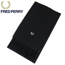 正規取扱店 FRED PERRY (フレッドペリー) C4126 LAMBSWOOL SCARF ラムウール スカーフ 184 BLACK FP542