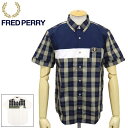 【楽天スーパーSALE】 正規取扱店 FRED PERRY (フレッドペリー) F4575 SHORT SLEEVE SHIRT ショートスリーブ 切り替えシャツ FP438 全2色(4)