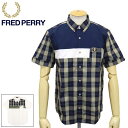 正規取扱店 FRED PERRY (フレッドペリー) F4575 SHORT SLEEVE SHIRT ショートスリーブ 切り替えシャツ FP438 全2色