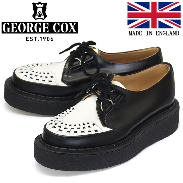 正規取扱店 GEORGE COX (ジョージコックス) SKIPTON 3588 VI ラバーソール レザーシューズ 040031 BLACK/WHITE 1