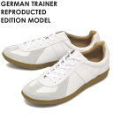 ジャーマントレーナー スニーカー メンズ 正規取扱店 GERMAN TRAINER (ジャーマントレーナー) 42500 アクションレザー スニーカー WHITE GT001