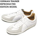 ジャーマントレーナー スニーカー メンズ 正規取扱店 GERMAN TRAINER (ジャーマントレーナー) 42500 アクションレザー スニーカー WHITExWHITE GT003