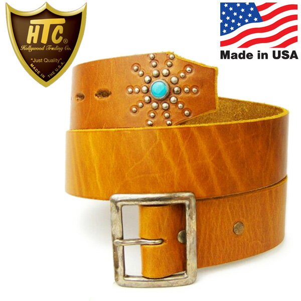 正規取扱店 HTC(Hollywood trading Company) TURQUOISE END ONLY BELT(ターコイズエンドオンリーベルト) ライトブラウンレザー
