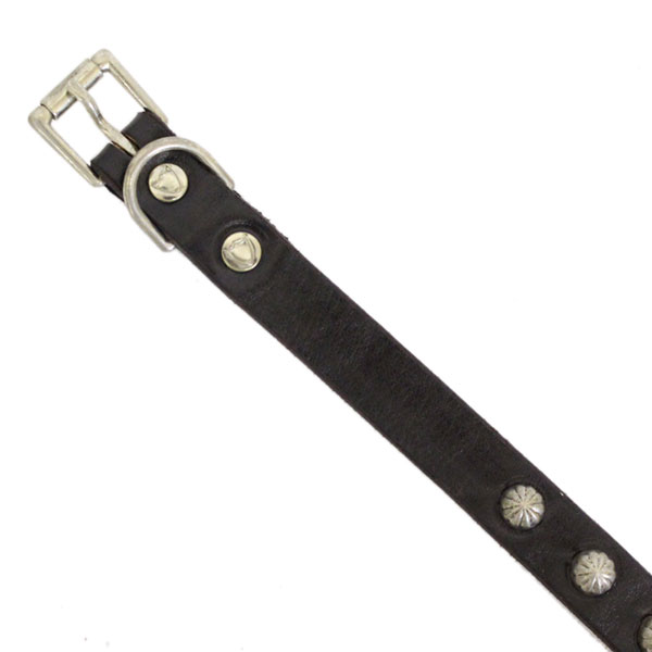 正規取扱店HTC(HollywoodTradingCompany)#AllUmbrella5/8インチベルトブラックレザーxシルバースタッズ