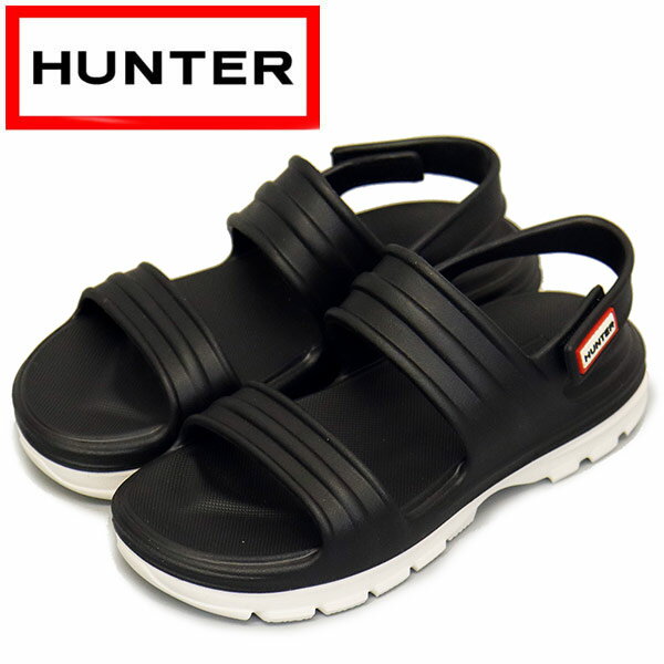 K戵X HUNTER (n^[) WOMEN'S WFD4036EVA BWT BLOOM ALGAE FORM SANDAL u[ AW[tH[ fB[X T_ BLACK x WHITE HU232