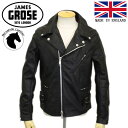 正規取扱店 JAMES GROSE (ジェームスグロース) G39-12 MEN'S GEORGIAN HORSE JKT (メンズ ジョージアン ホースハイド レザージャケット) BLACK JG022