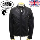 正規取扱店 JAMES GROSE (ジェームスグロース) G04-12 MEN'S CLUBMAN HHL JKT (メンズ クラブマン ホースハイド レザージャケット) BLACK JG018