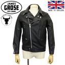 ジェームスグロース ライダースジャケット メンズ 正規取扱店 JAMES GROSE (ジェームスグロース) MEN'S NEW MANILA JACKET COW メンズ ニューマニラジャケット カウハイド BLACK JG025