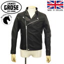 ジェームスグロース ライダースジャケット メンズ 正規取扱店 JAMES GROSE (ジェームスグロース) MEN'S RICARDE JACKET HORSE メンズ リカードジャケット ホースハイド BLACK JG036