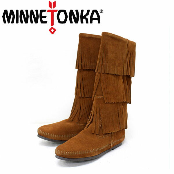 ミネトンカ sale セール 正規取扱店 MINNETONKA(ミネトンカ)Calf Hi 3-Layer Fringe Boot(カーフハイ3レイヤーフリンジブーツ)#1632 BROWN レディース MT053