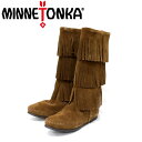 sale セール 正規取扱店 MINNETONKA(ミネトンカ)Calf Hi 3-Layer Fringe Boot(カーフハイ3レイヤーフリンジブーツ)#1638 DUSTYBROWN レ..