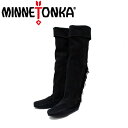 正規取扱店 MINNETONKA(ミネトンカ) Over The Knee Fringe Boots(オーバーニーフリンジブーツ) #1690 BLACK レディース MT226