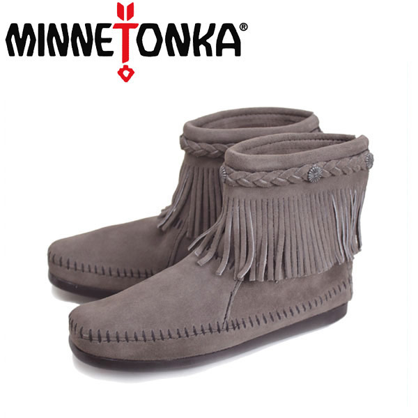 ミネトンカ 【楽天スーパーSALE】正規取扱店 MINNETONKA(ミネトンカ) Hi Top Back Zip Boot(ハイトップ バックジップブーツ) #291T GREY レディース MT015