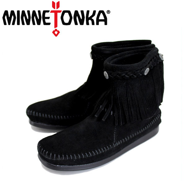 ミネトンカ sale セール 正規取扱店 MINNETONKA(ミネトンカ) Hi Top Back Zip Boot(ハイトップ バックジップブーツ) #299 BLACK レディース MT013