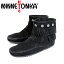 sale  谷Ź MINNETONKA(ߥͥȥ)Double Fringe Side Zip Boot(֥ե ɥåץ֡)#699 BLACK ǥ MT017