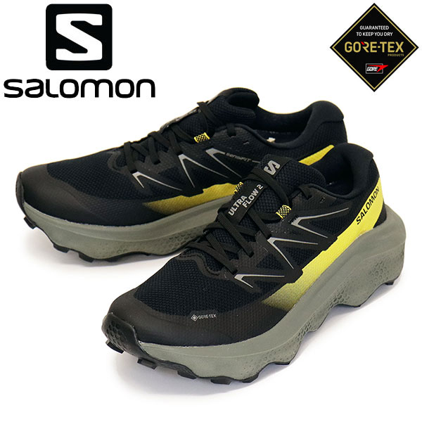 平日14時まで即日出荷可。正規取扱店THREE WOOD(スリーウッド) 正規取扱店 Salomon (サロモン) L47883200 ULTRA FLOW 2 GORE-TEX 男性用トレイルランニングシューズ Black / Sedona Sage / Incaberry SL084