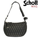 正規取扱店Schott (ショット) 3109022 PADDED BANANA BAG パッデッド バナナ レザーショルダーバッグ 090BLACK(4)
