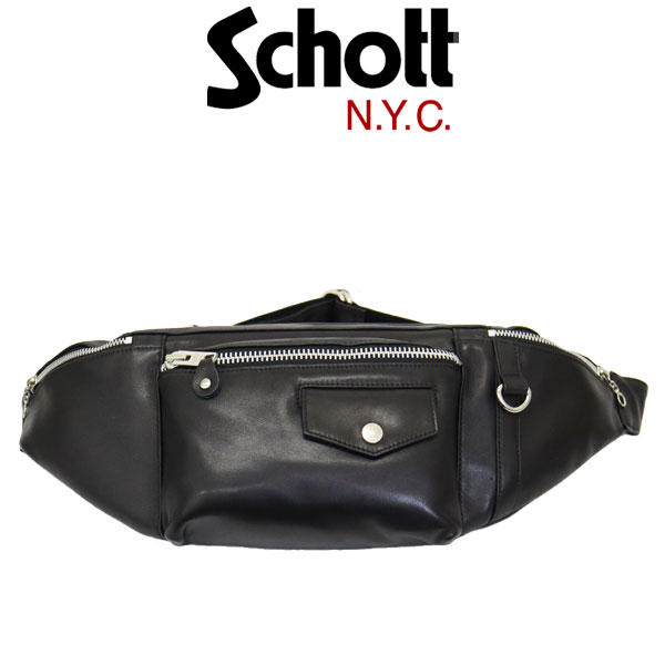 正規取扱店 Schott (ショット) 5976010 RIDERS BODY BAG ライダース レザーボディーバッグ 010BLACK(4)