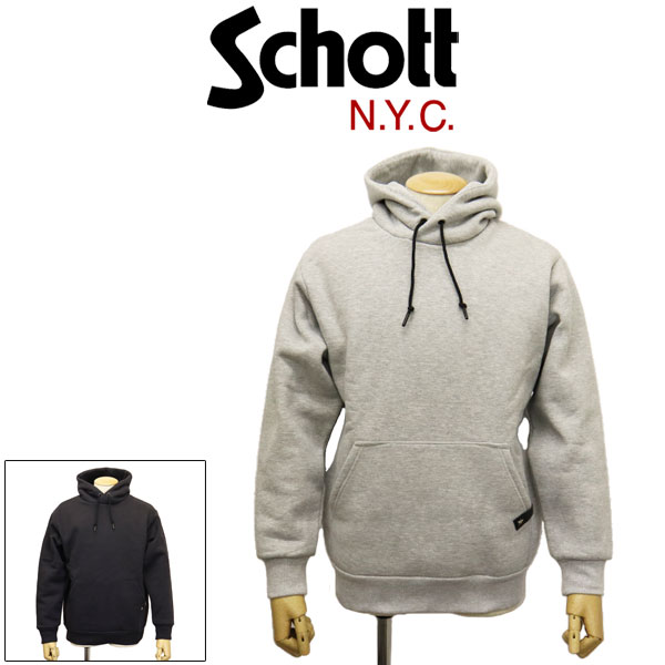 正規取扱店 Schott (ショット) 2931003 HEAVY WEIGHT PLAIN HOODIE ヘビーウェイト プレーンフーディー パーカー 全2色のサムネイル