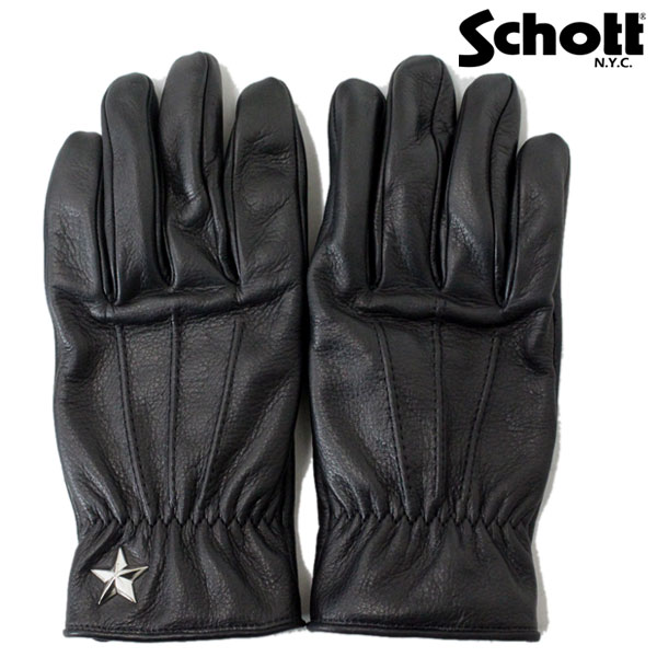 ショット 手袋 正規取扱店 SCHOTT (ショット) 3169030-09 ONE STAR GLOVE(ワンスターグローブ) BLACK ブラック