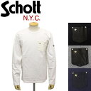 正規取扱店 Schott (ショット) 3173078 LEATHER POCKET T-SHIRT ONE STAR レザーポケット ロングTシャツ ワンスター 全4色