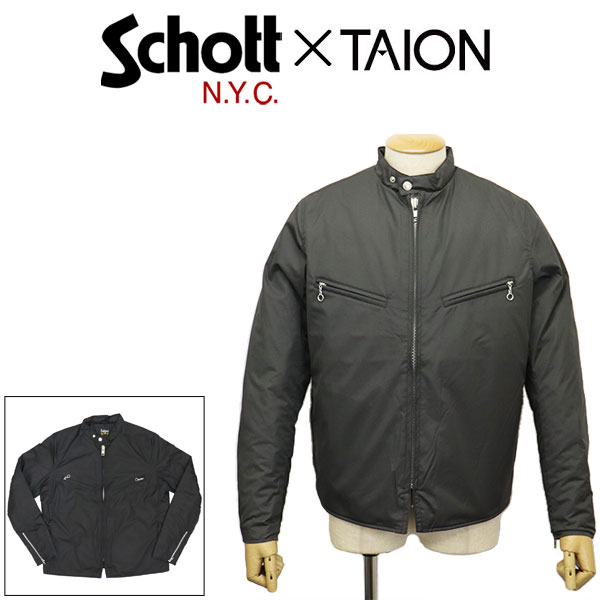 羽絨外套 - 正規取扱店 Schott (ショット) X TAION タイオン 4253003 SINGLE RIDERS DOWN JKT シングルライダース ダウンジャケット 全2色