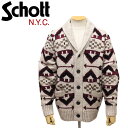 正規取扱店 Schott (ショット) 45990 SW1948 NAVAJO CARDIGAN ナバホ カーディガン 10OATMEAL