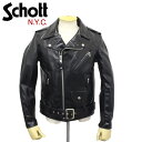 正規取扱店 Schott (ショット) 613UHT HORSE HIDE ONESTAR TALL (ホースハイドワンスタートール) ライダースジャケット BLACK