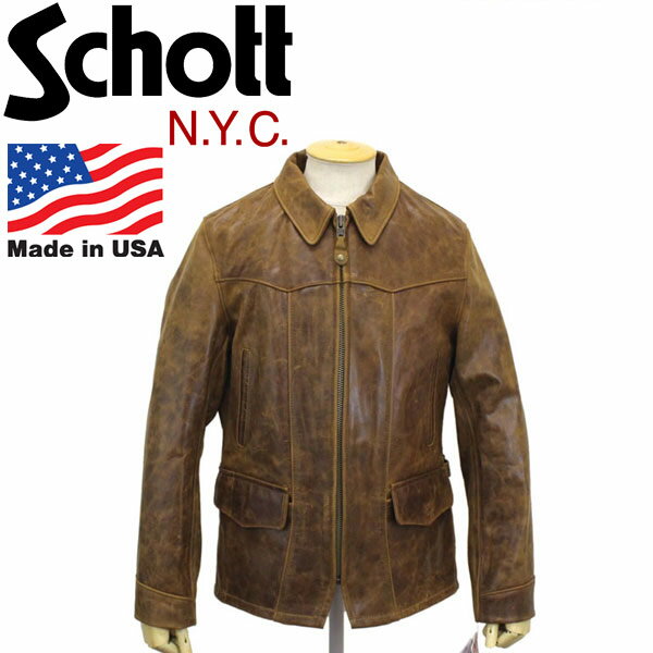 正規取扱店 Schott (ショット) 532 VINTAGE LOOK COWHIDE JKT (ビンテージルックカウハイドジャケット) BROWN