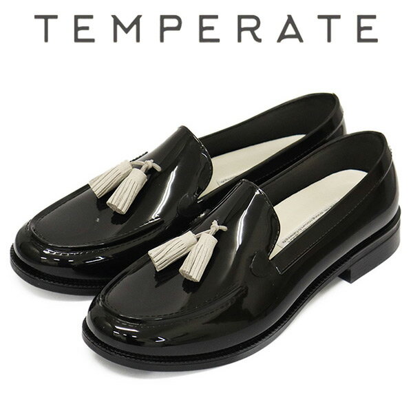 正規取扱店 TEMPERATE (テンパレイト) TODD タッセルローファー レインシューズ BLACKxGREY TMP013