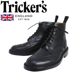 正規取扱店 Tricker's トリッカーズ 2508M COUNTRY BROGUE(カントリーブローグ) ダブルレザーソール ブラックボックスカーフ TK009