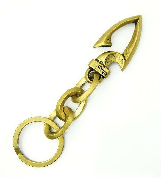 正規取扱店 VASSER Spear Hook & Hand Bend Oval Links Key Chain(スピアーフック&オーバルリンクスキーチェーンアンティークブラス) 2