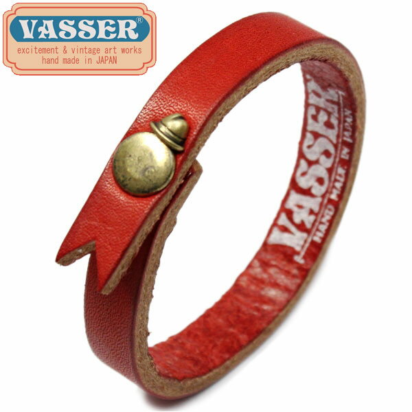 K戵X VASSER(obT[)Hat Boy Leather Bracelet Red(nbg{[CU[uXbgbh)