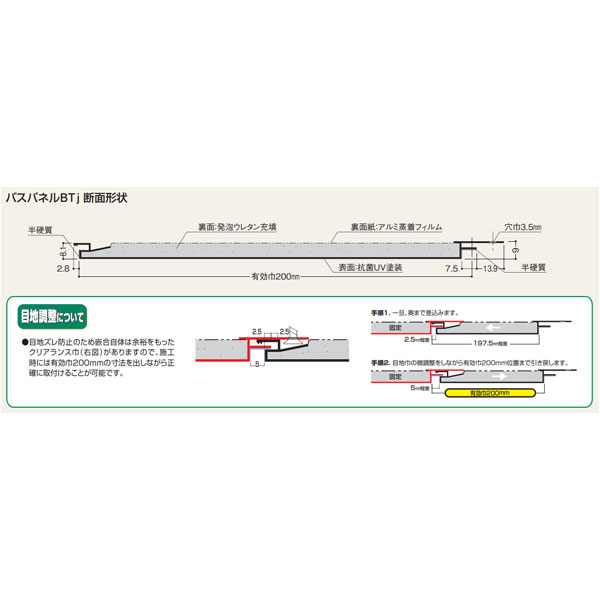 5/10限定最大P10倍!! 当店買い回りでポイントアップキャンペーン!!2021新型番 フクビ　バスパネルBTj（4m）1枚入FUKUVI 浴室用天井・壁装材　バスパネル美しい仕上がり PVCバスパネル 役物別途 3