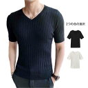 ニットTシャツ 半袖 プルーオーバー サマーセーター サマーニット Vネック 大きサイズ 薄手 トップス ルームウェア カジュアル おしゃれ ニットブラウス メンズ 父の日 無地 薄手 トップス レイヤード 春 夏 秋 送料無料 柔らかいビジネス 部屋着 アウター