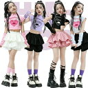可愛い キッズダンス 女の子 衣装 ピンク 赤 紫 黒 キッズ 子供服 ジャズダンス 子供ダンス k-pop ヒップホップ ステージ衣装 セットアップ チア 応...