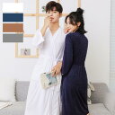 「楽天スーパーSALE51%OFF」【送料無料】バスロープ レディース メンズ ルームウエア ペアルック カップルパスロープ ネグリジェ ミディアム丈 マキシ丈...