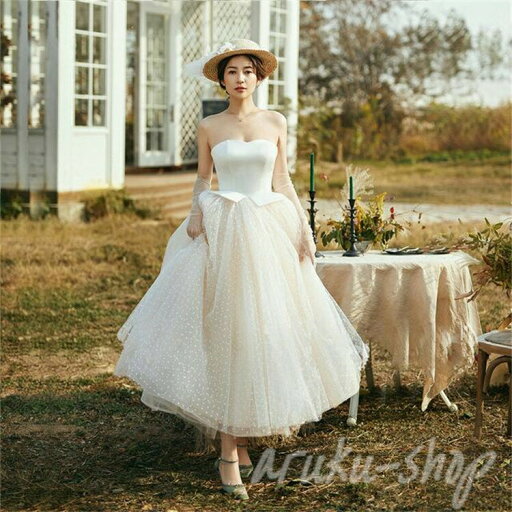 ウェディングドレス ミモレ丈 二次会 花嫁ドレス 結婚式 ドレス パーティードレス Aライン プリンセス おしゃれ 個性的 可愛い ナチュラル カジュアル レトロ クラシカル 大きいサイズ xl 2xl 切り替えデザイン 異素材MIX チューブトップ ウェディングドレス ミモレ丈 二次会 花嫁ドレス 結婚式 ドレス パーティードレス Aライン プリンセス おしゃれ 個性的 可愛い ナチュラル カジュアル レトロ クラシカル 大きいサイズ xl 2xl 切り替えデザイン 異素材MIX チューブトップ