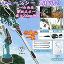 【楽天1位】チェーンソー 高枝 小型 チェーンソー 充電式 6インチ 高枝切り 高枝チェーンソー 電動ノコギリ 強力 130-200cm伸縮可能 角度調節可能 20cm切断可能 マキタ 18Vバッテリー互換 電動チェーンソー 電動のこぎり 木工切断 枝切り 高枝伐採 竹切断 庭木の剪定 手入れ