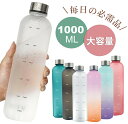 ウォーターボトル 1000ml 水筒 1リットル 軽量 タイムマーカー付き ミント モチベーション測定 時間と量付き BPAフリーのつや消しプラスチック ねじ込み式の蓋 ジム、透明 プラスチック耐冷耐熱 携帯便利 漏れ防止 水筒1l スポーツ、旅行、フィットネス、仕事用