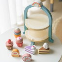 ケーキセット おままごと カップケーキ ケーキスタンド様式 ごっこ遊び アフタヌーン ティータイム 食器 子供 木のおもちゃ 知育玩具 出産祝い 入園お祝い 親...
