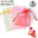 全店2点5%OFF【送料無料】ラッピング袋 50枚セット ラッピング用品 ギフト用品 ギフト袋 巾着袋 包装袋 シースルー シアー スパンコール 単色 ホワイト...